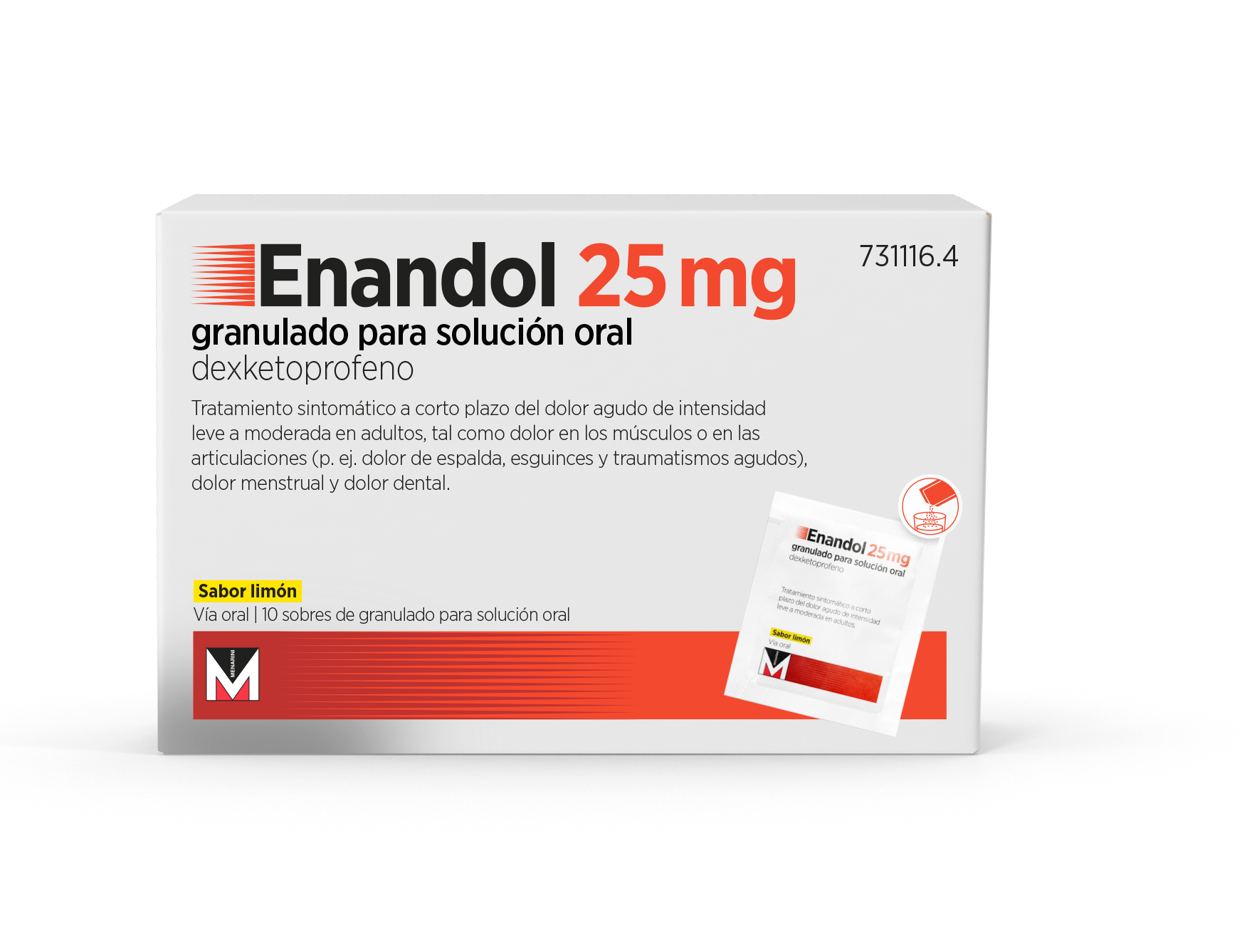 Enandol granulado para solución oral